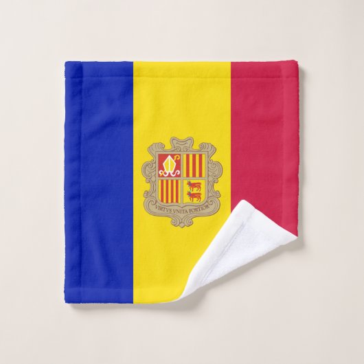 Patriottische vlag van Andorra Washandje (Wasdoekje)