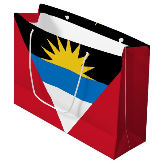 Patriottische vlag van Antigua en Barbuda Groot Cadeauzakje (Voorkant Gekanteld)