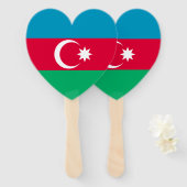 Patriottische vlag van Azerbeidzjan Handwaaier (Voorkant en achterkant)