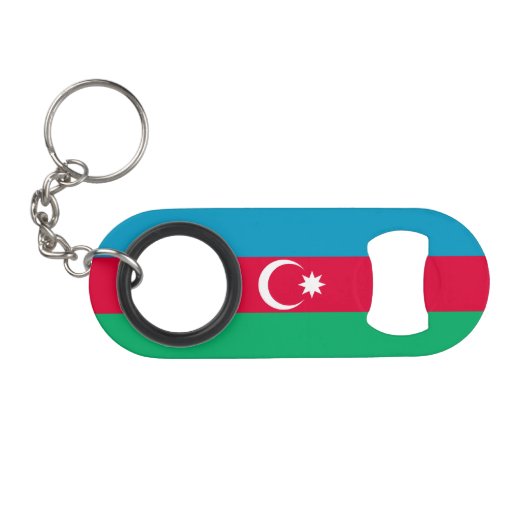 Patriottische vlag van Azerbeidzjan Mini Flessenopener (Voorkant (Horizontaal))