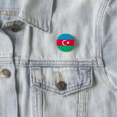 Patriottische vlag van Azerbeidzjan Ronde Button 3,2 Cm (In situ)