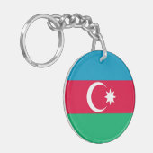 Patriottische vlag van Azerbeidzjan Sleutelhanger (Voorkant Links)