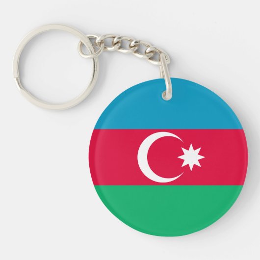 Patriottische vlag van Azerbeidzjan Sleutelhanger (Voorkant)