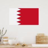 Patriottische vlag van Bahrein Poster (Keuken)