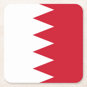 Patriottische vlag van Bahrein vierkante papieren Kartonnen Onderzetters
