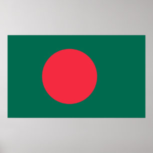 Patriottische vlag van Bangladesh Poster