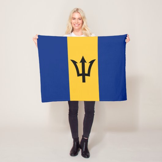 Patriottische vlag van Barbados Fleece Deken (In situ)