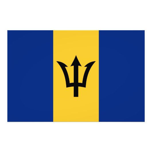 Patriottische vlag van Barbados Foto Afdruk (Voorkant)