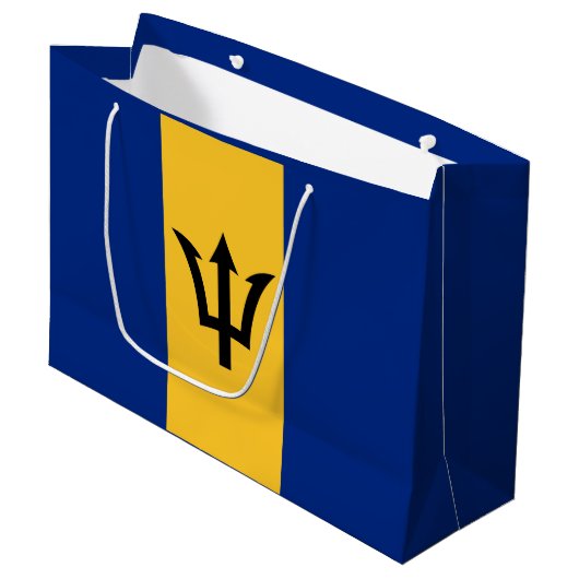 Patriottische vlag van Barbados Groot Cadeauzakje (Voorkant Gekanteld)