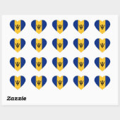 Patriottische vlag van Barbados Hart Sticker (Vel)