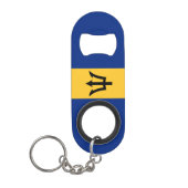Patriottische vlag van Barbados Mini Flessenopener (Voorkant)