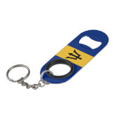 Patriottische vlag van Barbados Mini Flessenopener (Voorkant Gekanteld)