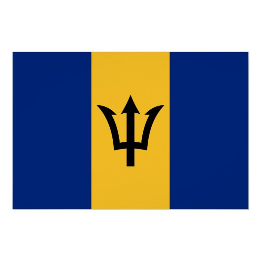 Patriottische vlag van Barbados Perfect Poster (Voorkant)