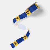 Patriottische vlag van Barbados Satijnen Lint (Achterkant)