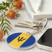 Patriottische vlag van Barbados Sleutelhanger (Voorkant Rechts)