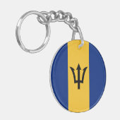 Patriottische vlag van Barbados Sleutelhanger (Voorkant Links)