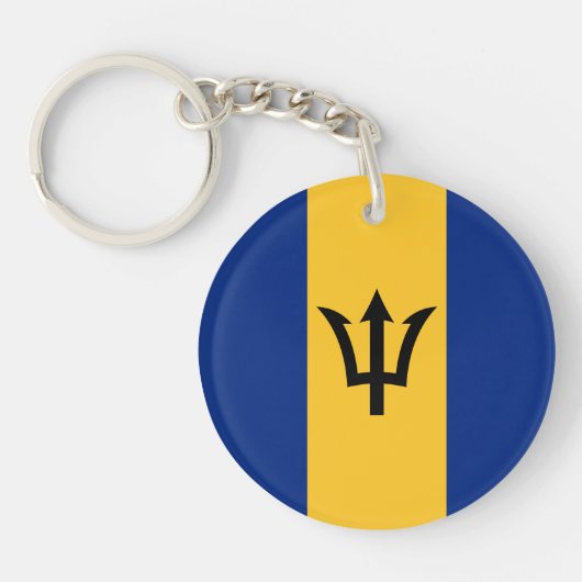 Patriottische vlag van Barbados Sleutelhanger (Voorkant)