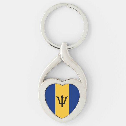 Patriottische vlag van Barbados Sleutelhanger (Voorkant)