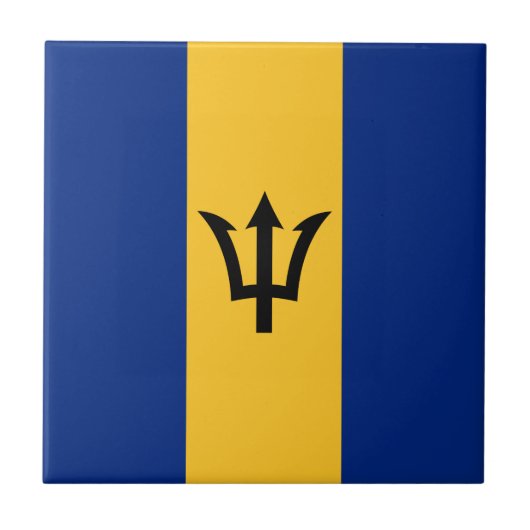 Patriottische vlag van Barbados Tegeltje (Voorkant)