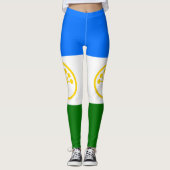 Patriottische vlag van Bashkortostan Leggings (Voorkant)