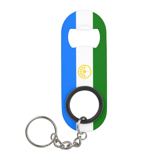 Patriottische vlag van Bashkortostan Mini Flessenopener (Voorkant)