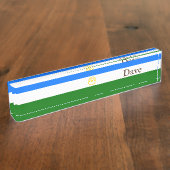 Patriottische vlag van Bashkortostan Naambordje (Zijkant)