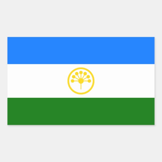 Patriottische vlag van Bashkortostan Rechthoekige Sticker (Voorkant)