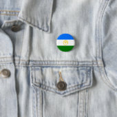 Patriottische vlag van Bashkortostan Ronde Button 3,2 Cm (In situ)