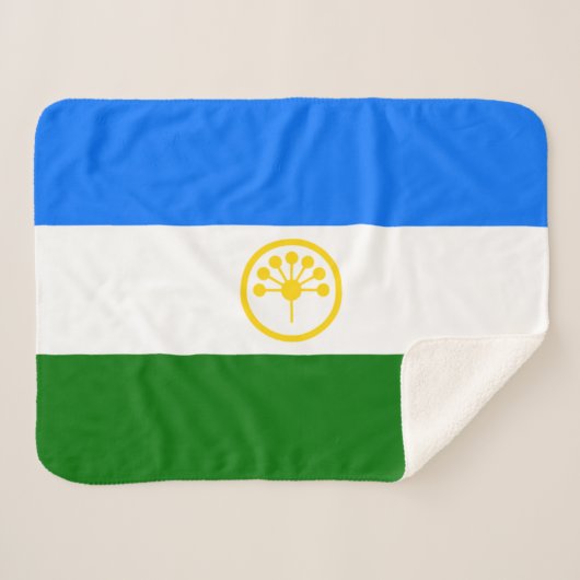 Patriottische vlag van Bashkortostan Sherpa Deken (Voorkant (horizontaal))