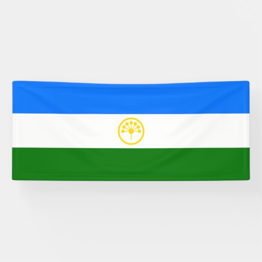 Patriottische vlag van Bashkortostan Spandoek (Horizontaal)