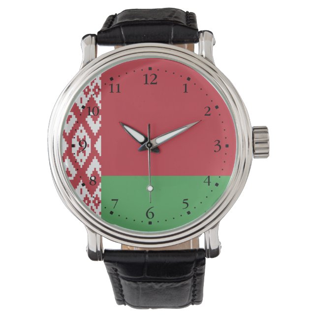 Patriottische vlag van Belarus Horloge (Voorkant)