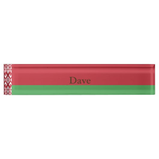 Patriottische vlag van Belarus Naambordje (Voorkant)