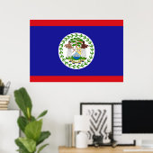 Patriottische vlag van Belize Poster (Thuiskantoor)