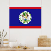 Patriottische vlag van Belize Poster (Keuken)