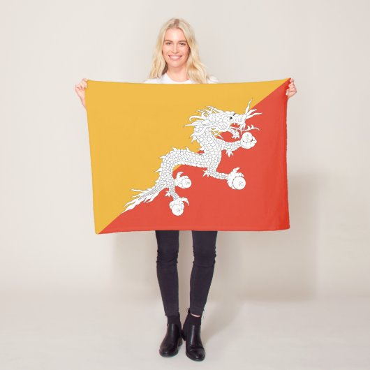Patriottische vlag van Bhutan Fleece Deken (In situ)