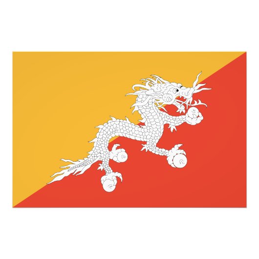Patriottische vlag van Bhutan Foto Afdruk (Voorkant)