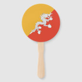 Patriottische vlag van Bhutan Handwaaier (Achterkant)