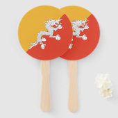 Patriottische vlag van Bhutan Handwaaier (Voorkant en achterkant)