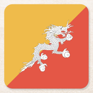 Patriottische vlag van Bhutan Kartonnen Onderzetters