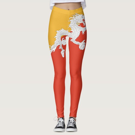 Patriottische vlag van Bhutan Leggings (Voorkant)