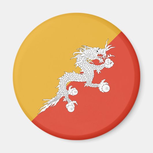 Patriottische vlag van Bhutan Magneet (Voorkant)