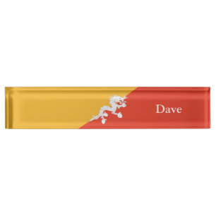 Patriottische vlag van Bhutan Naambordje