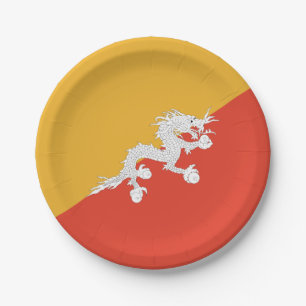 Patriottische vlag van Bhutan Papieren Bordje