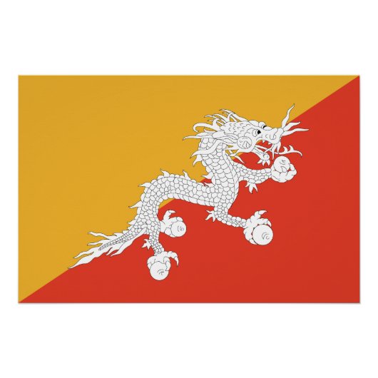 Patriottische vlag van Bhutan Perfect Poster (Voorkant)
