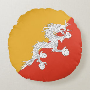 Patriottische vlag van Bhutan Rond Kussen