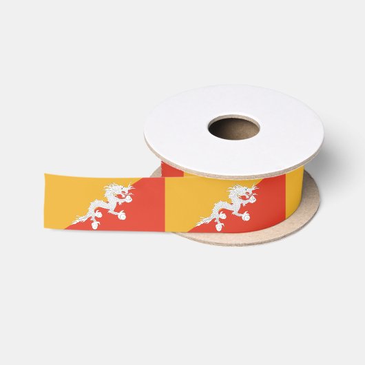 Patriottische vlag van Bhutan Satijnen Lint (Spoel)