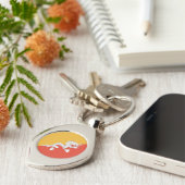 Patriottische vlag van Bhutan Sleutelhanger (Zijkant)