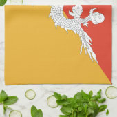 Patriottische vlag van Bhutan Theedoek (Gevouwen)
