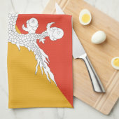 Patriottische vlag van Bhutan Theedoek (Quarter Fold)