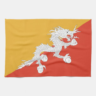 Patriottische vlag van Bhutan Theedoek